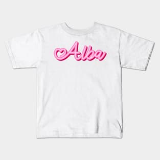 Alba name pink heart Kids T-Shirt